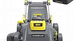 PowerSmart Self-Propelled Lawn Mower - 26-Inch, 80V Lithium-Ion Dual-Force Cutting Cordless Lawn Mower with 6.0Ah Battery & Charger PS76826AS