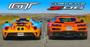 Ford GT v Corvette Z06: DRAG RACE