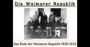 Weimarer Republik (Zusammenfassung) - Präsidialkabinette (Brüning | Papen | Schleicher) 2/2