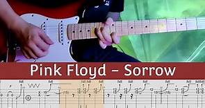Pink Floyd - Sorrow | Guitar lesson + Tabs | Slow Tempo