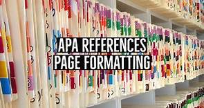 APA References Page Formatting and Example