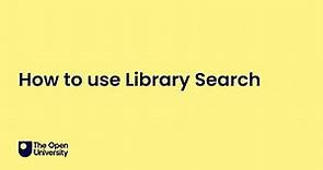 How to use Library search