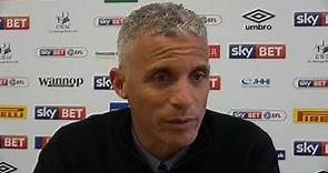 Keith Curle speaking after the Exeter game