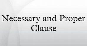 Necessary and Proper Clause