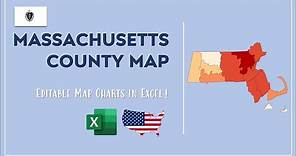 Massachusetts County Map in Excel - Counties List and Population Map