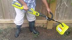 RYOBI 10 in. 40-Volt X Lithium-Ion Cultivator in Action.