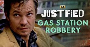 Raylan Gets Caught Up In A Gas Station Robbery - Scene | Justified | FX