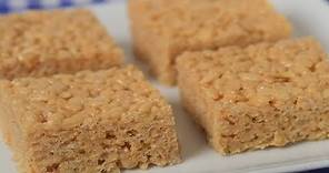Peanut Butter Rice Krispies Treats Recipe Demonstration - Joyofbaking.com
