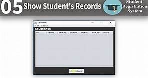 Show Student's Records | student registration system part5