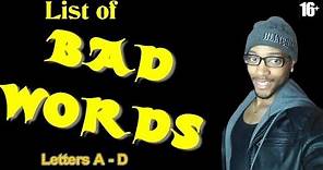 List of bad words in English! (A - D)