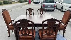 Beautiful solid wood set from Ashley Furniture $500 for the Table, Chairs, and buffet table | Island Encore Consignment