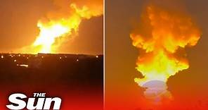 Huge explosions rock Crimea as Ukrainian kamikaze drones blitz Russian base