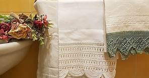 Come fare un asciugamano di lino e cucire il merletto all'uncinetto (parte 2)