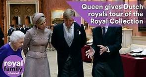 Queen gives Dutch royals a tour of the Royal Collection at Buckingham Palace