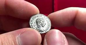 Roman silver denarius coin of emperor Severus Alexander