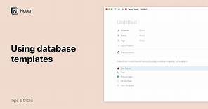 Using database templates