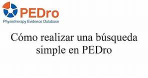 PEDro simple search - Español