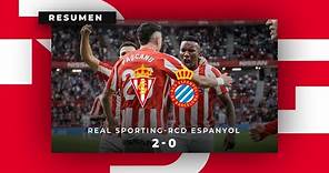 Resumen Real Sporting-RCD Espanyol (2-0)