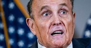 Rudy Giuliani appears to sweat hair dye as he makes election claims without evidence