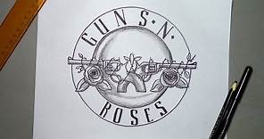 Cómo dibujar el escudo oficial de Guns N'Roses paso a paso