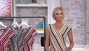 Du Jour Striped Wrap Knit Midi Dress on QVC