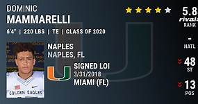 Dominic Mammarelli 2020 Tight End Miami FL