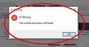 How to fix The remote procedure call failed in windows 10