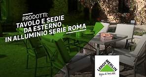Prodotti: tavolo e sedie da esterno in alluminio Serie Roma | Leroy Merlin