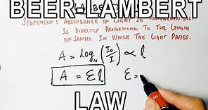 Derivation of Beer Lambert Law
