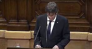 Puigdemont declara la independencia y la suspende
