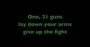 Green Day - 21 guns with lyrics