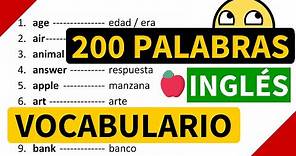 200 palabras importantes en inglés y su significado en español con pronunciación [Vocabulario 2]