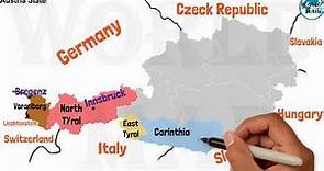 Austria Political Map with Federated States and Capital Vienna, Political Map of Austria,Austria Map
