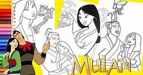 Coloring Disney Mulan, Shang & Mushu the Dragon - Coloring Pages for kids