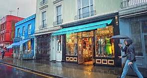 Grey & Rainy London Walk in Notting Hill & Kensington on Windy Winter Morning - 4K 60FPS