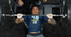 Teez Tabor puts up 9 bench press reps