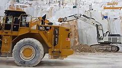 Dangerous Heavy Equipment Excavator Vs Marmo Work, Amazing Fastest Processing Granite Rock Machines 