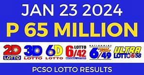 Lotto Result January 23 2024 9pm PCSO