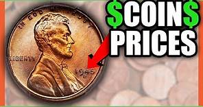 HOW MUCH IS A 1945 PENNY WORTH? WHEAT PENNIES VALUES!!