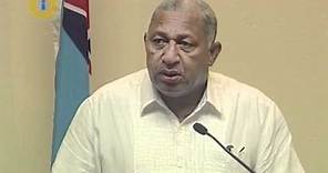 Fijian Prime Minister Voreqe Bainimarama adresses the media on the Great Council of Chiefs or GCC