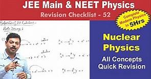 Nuclear Physics - Modern Physics (Part-6) | Checklist 52 for JEE and NEET Physics