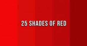 25 different shades of red colour and their names.