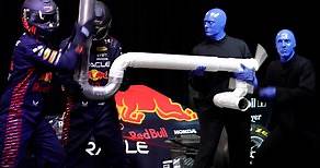 Blue Man Group rocks the Electric Drumbone with the help of some friends from Oracle Red Bull Racing 🏎️💨 | Blue Man Group