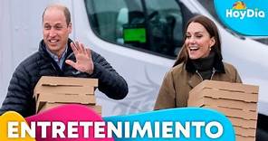 El Príncipe William y Kate Middleton repartieron pizza en su visita a Gales | Hoy Día | Telemundo
