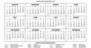 Year 2024 Calendar Printable with Holidays - Wiki Calendar