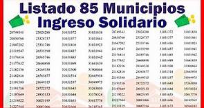 Listado 85 Municipios Ingreso Solidario | Santander
