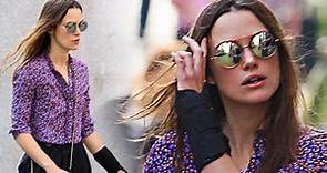 Keira Knightley and James Righton walking with baby Edie