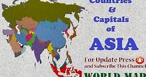 Asia Continent Map with Countries and capitals / Countries and Capitals of Asia / Asia Map Quiz