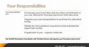TasTAFE Certificate III in Individual Support (Aged Care) with Christian Homes Tasmania INC at Snug