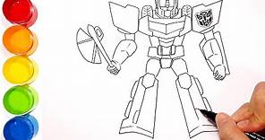 How to draw and color Transformer Optimus Prime